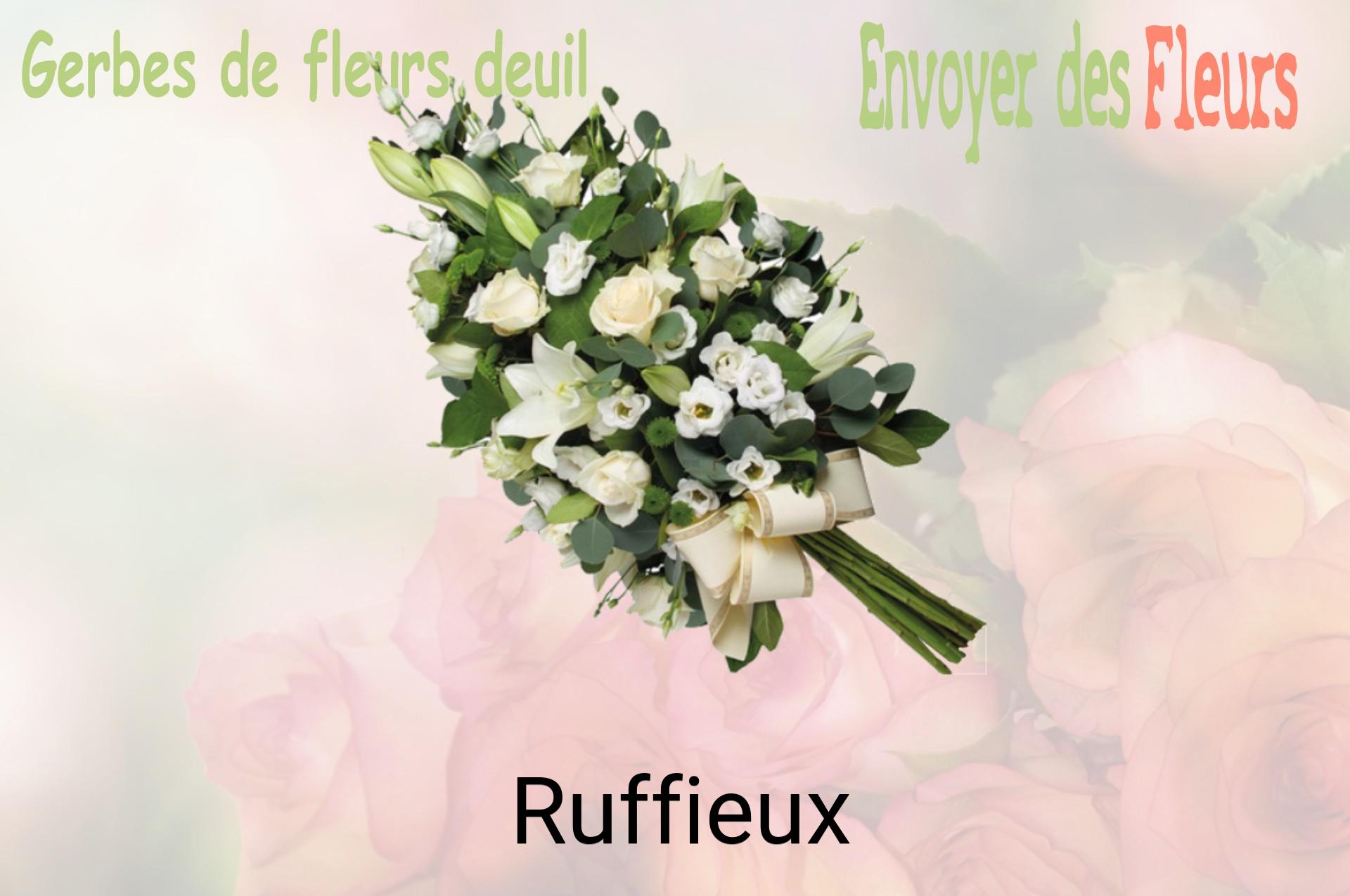 Gerbe de fleurs de deuil livrée à Ruffieux